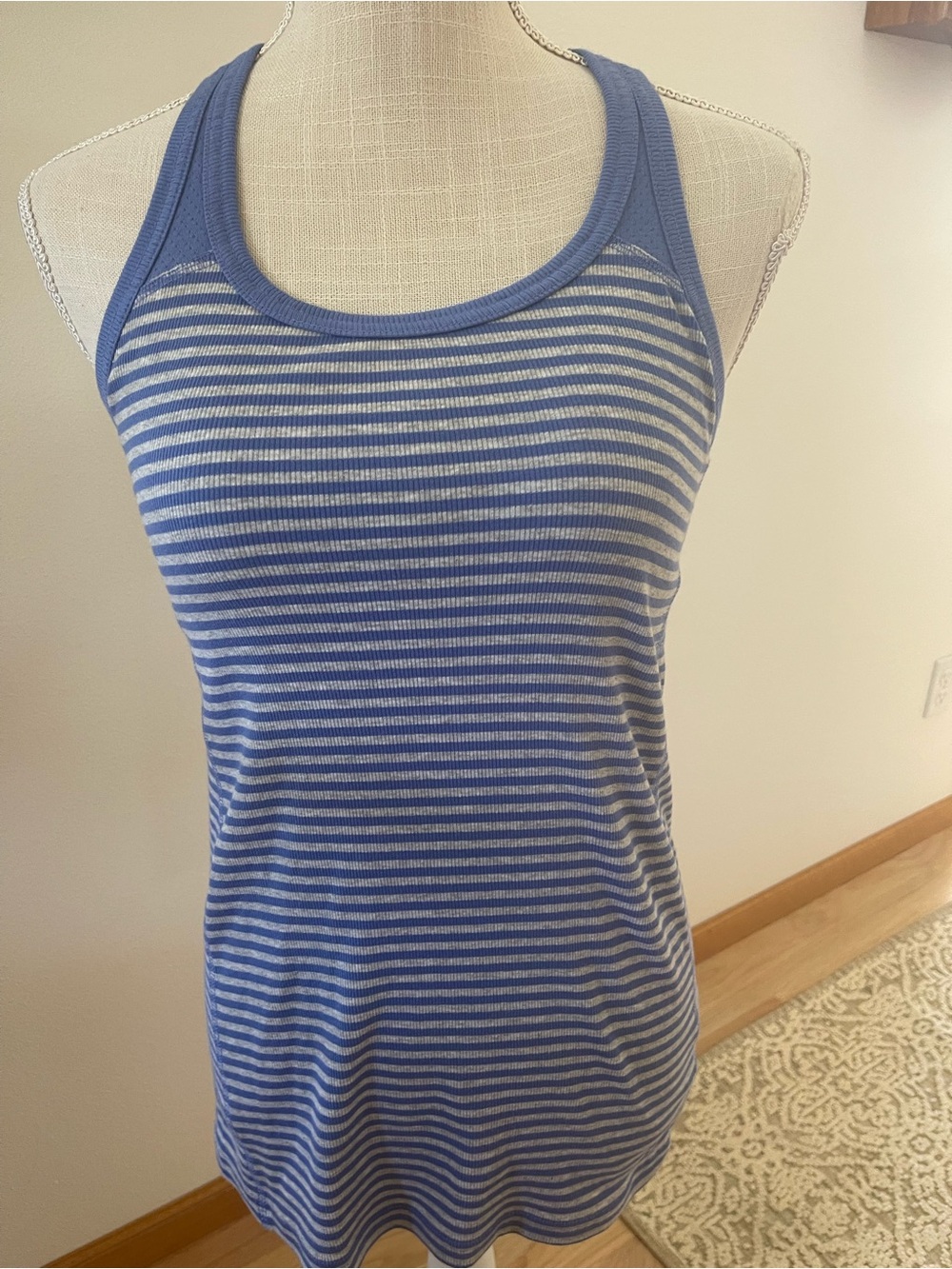 Champion lavender & White Striped Racerback Tank